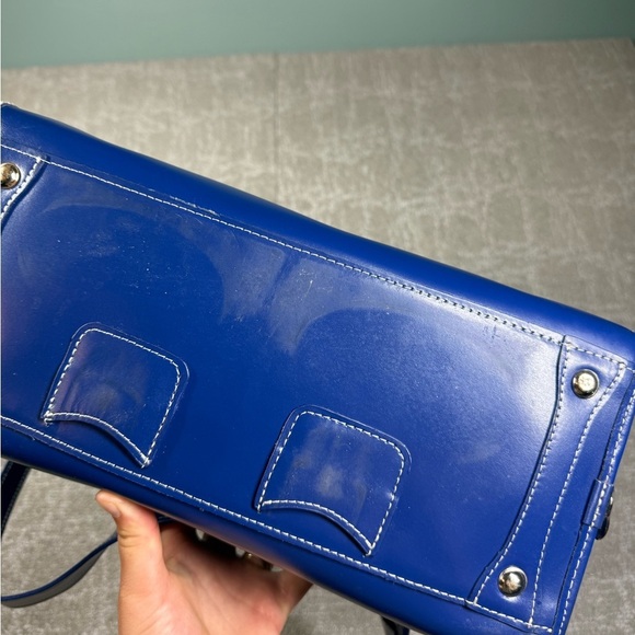 McKlein USA La Grande LEather Vertical Laptop Briefcase Blue Bag - Picture 9 of 13